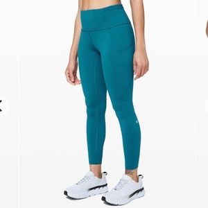 Teal Fast and Free Lululemon Leggings